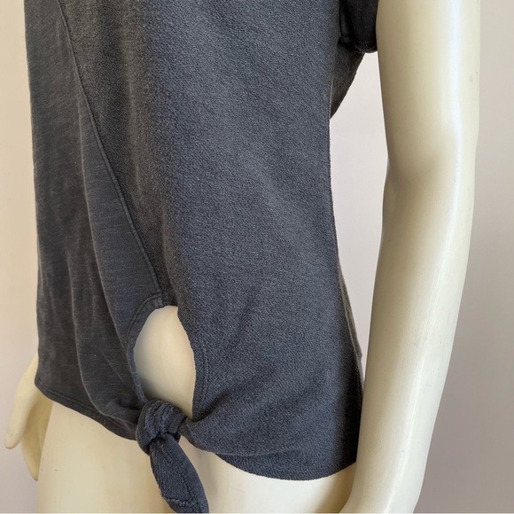 Nwt Anthropologie Pilcro Tie-Front Tee Oxford Gray Black XS - Picture 14 of 16